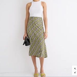 JCrew Gwyneth slip skirt in floral stripe